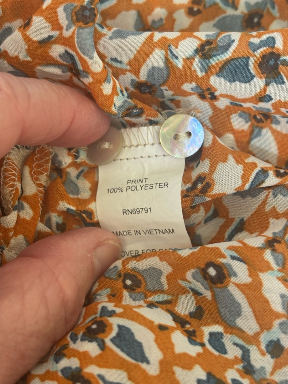 Figueroa & Flower Orange Floral Button Down Elastic Waist Mini Dress Women’s XL - Picture 7 of 8
